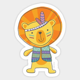 TeePee Lion Cartoon Sticker